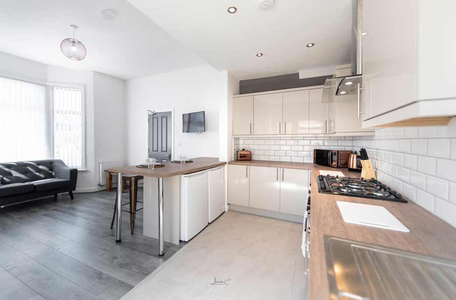 Completed open plan HMO communal area by Pattison Property Group